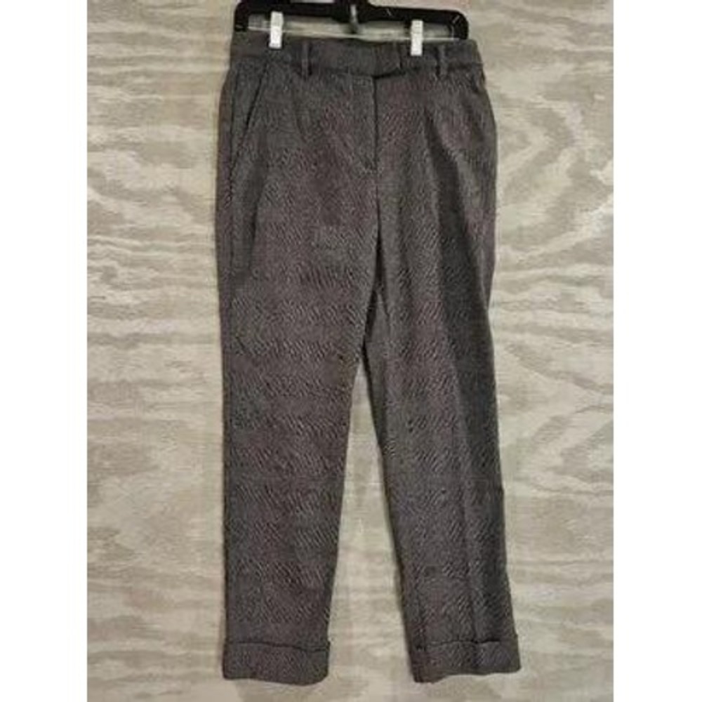 G/FORE Women Grey Glen Plaid Golf Pants Trousers Size 4 Stretch Cuffed Hem